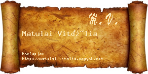 Matulai Vitália névjegykártya